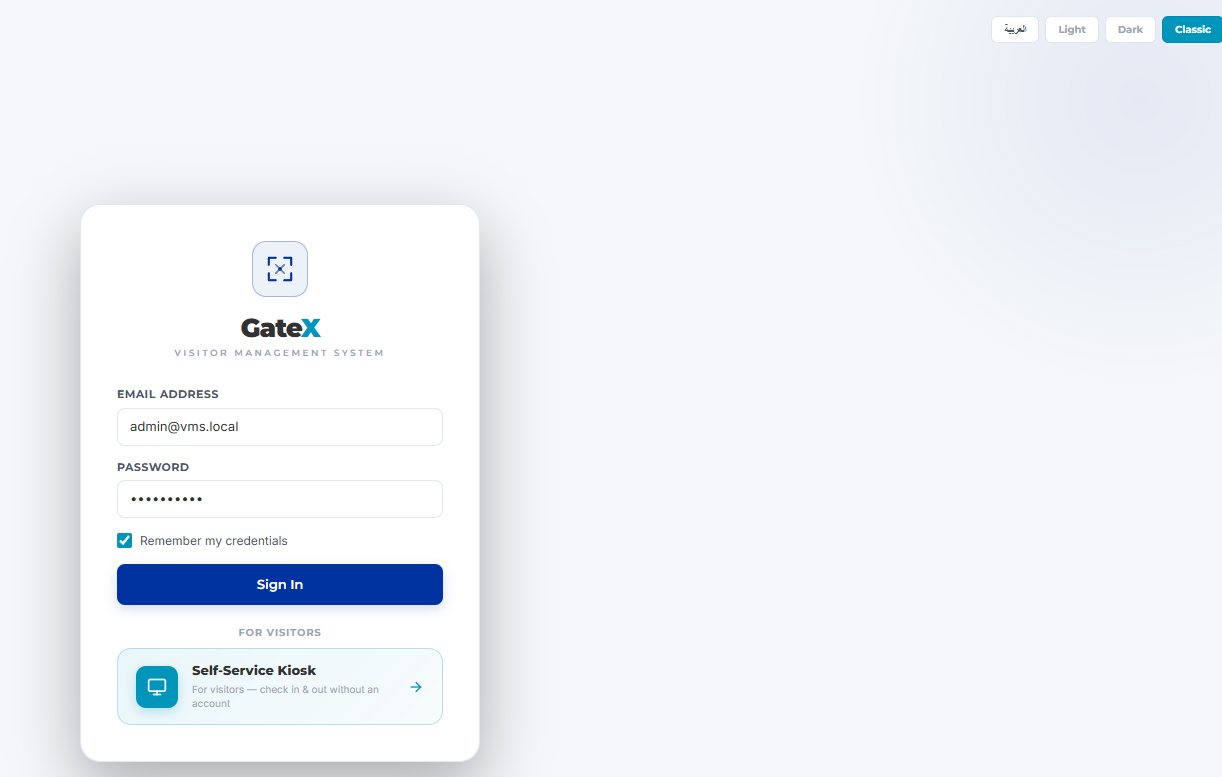 Admin login
